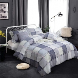 3st Grå Vit Buffalo Pläd Påslakan Set 100% Bomull Grå Checker Modern Style Sängkläder Set