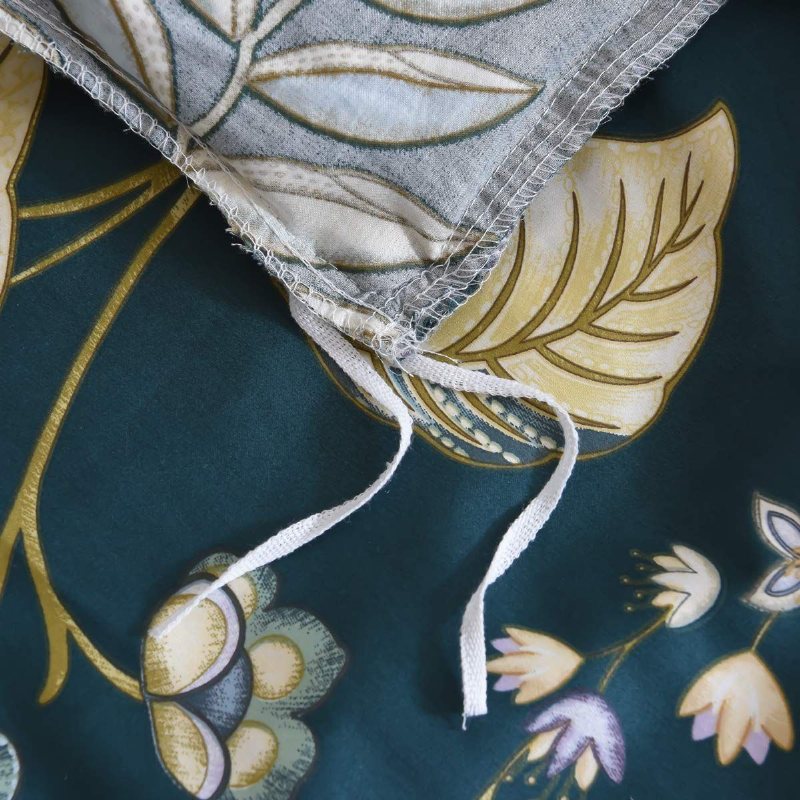 3st Ruffle Farmhouse Sängkläder Set Lyx Tropical Plam Leaves Påslakan Set