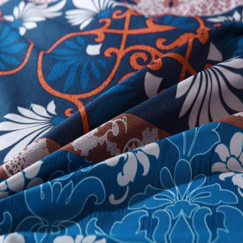 4-delade Bohemian Sängkläder Exotiska Boho Set 100% Borstad Bomull Påslakan Covet Set (1 Platt Lakan 1 2 Kuddfodral)