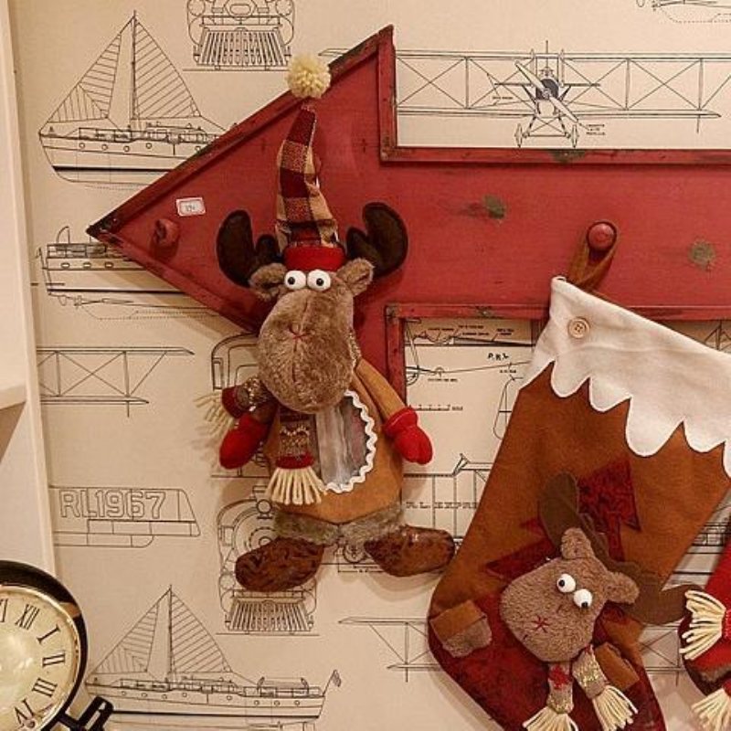 43cm Creative New Christmas Älg Doll Presentpåse Julafton Fridfull Äppelfruktväska Heminredning