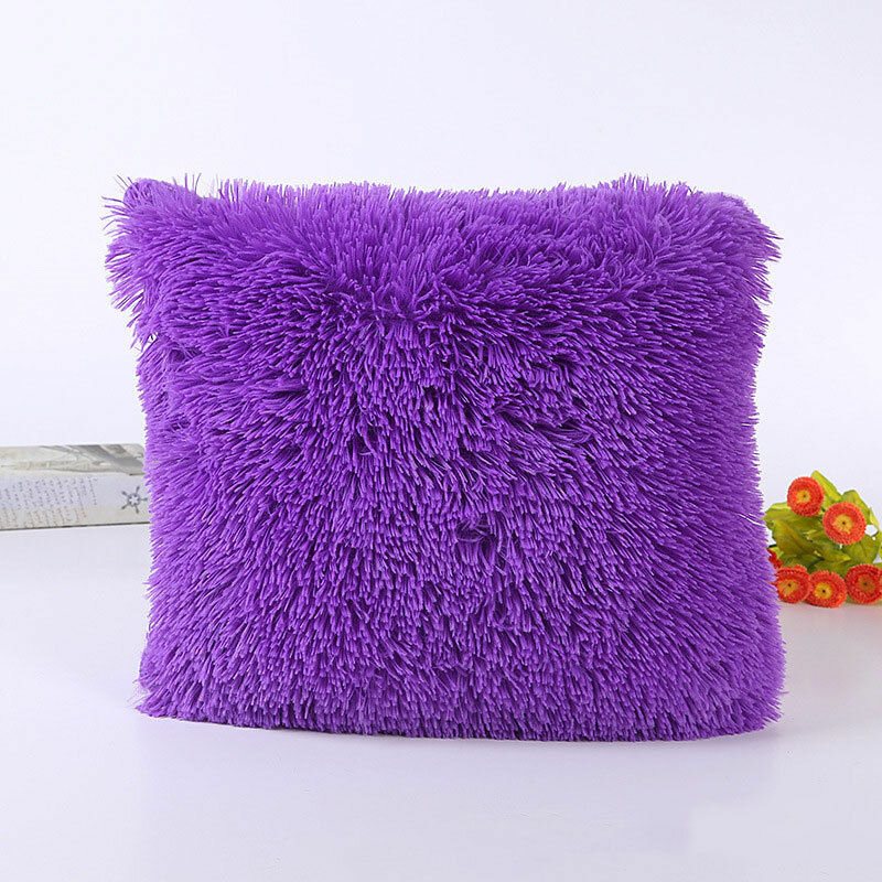 45 X 45 cm Mjuk Plysch Fyrkantigt Kuddfodral Soffa Midja Heminredning
