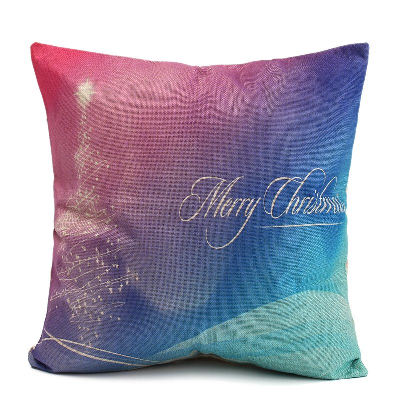 45x45cm Julmode Bomull Linne Örngott Jultomten Snögubbar Present Heminredning