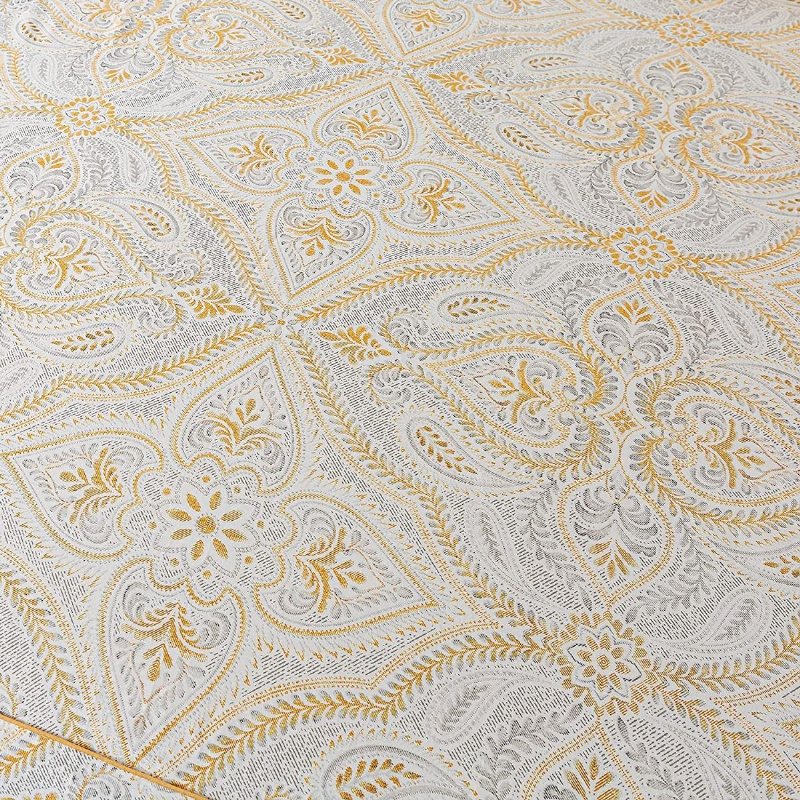 4st Lyxiga Guld Paisley Lakan Set Klassiskt Damast Sängkläder Set 100% Bomull Andas Ultramjukt Hypoallergena Djupa Fickor