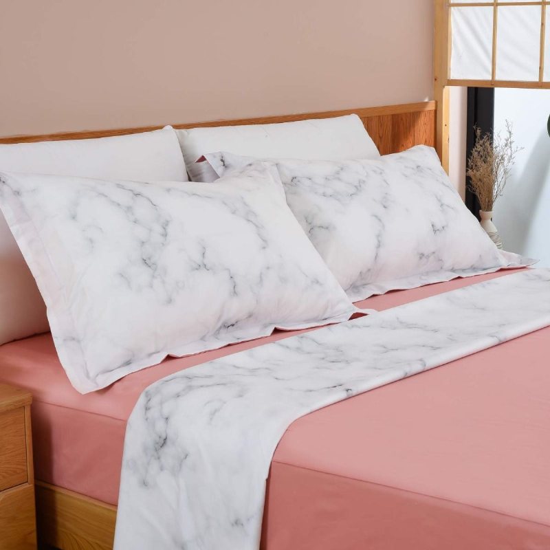 4st Marble Design Lakan Set 100% Bomull Modern Sängkläder Set