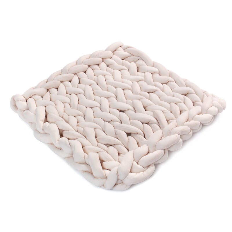50 X 50 cm Handgjord Stickad Filt Bomull Mjuk Tvättbar Luddfri Flerfärgade Tjocka Trådfiltar