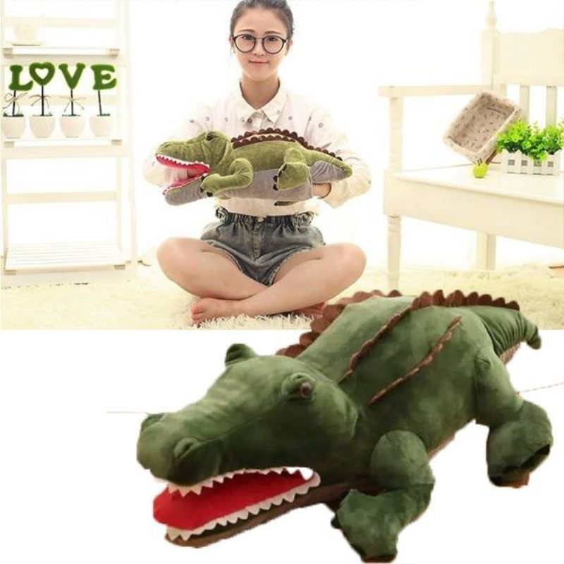 55 cm Söt Tecknad Plyschgrön 3d Krokodilform Varm Handkudde Barnleksak Kreativ Gåva