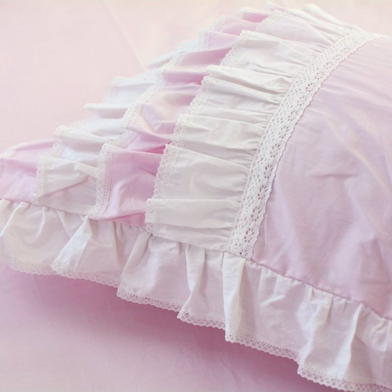 5st Pink Princess Sängkläder Set Queen Size Flerlagers Volanger Påslakan Sängkjol 100% Bomull Set