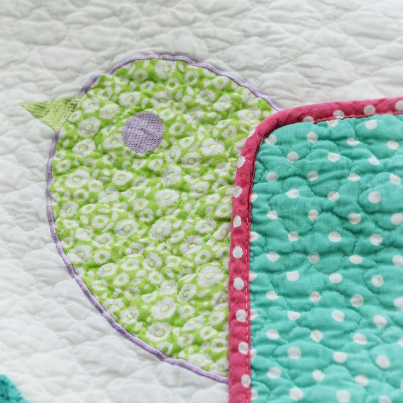 Barn Sängkläder Twin Size Fågel Fjäril Patchwork Täcken Set Flickor Quilt Set 100% Bomull 2st