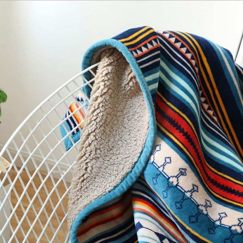 Bohemian Fleecefilt Plysch Supermjuk Sherpa-slängfilt 50"x60" Bekvämt Plagg För Säng/soffa/soffa/kontor/camping