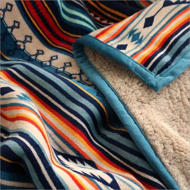 Bohemian Fleecefilt Plysch Supermjuk Sherpa-slängfilt 50"x60" Bekvämt Plagg För Säng/soffa/soffa/kontor/camping