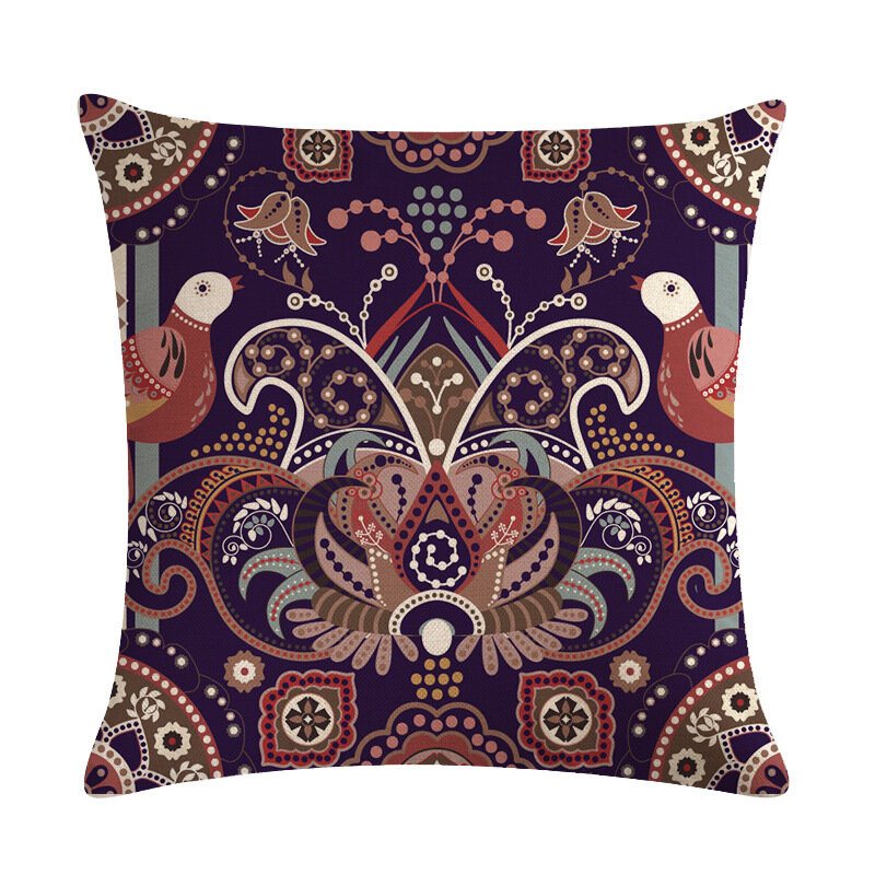 Bohemian Kuddfodral Creative Tryckt Linne Bomull Hem Soffinredning