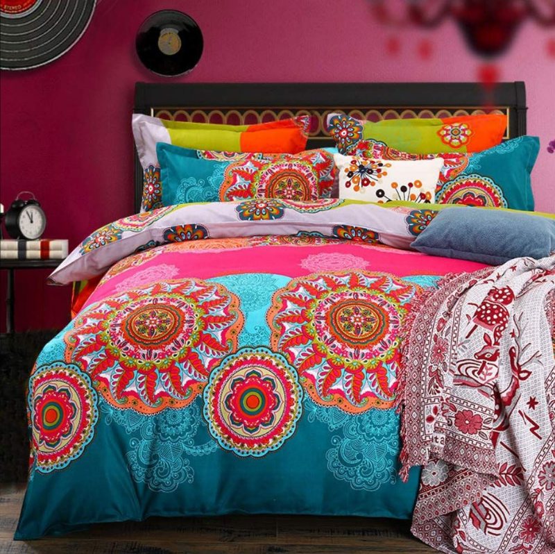Boho Sängkläder Set Full Size Påslakan Set (full 1 + 2 Kuddar Shams)