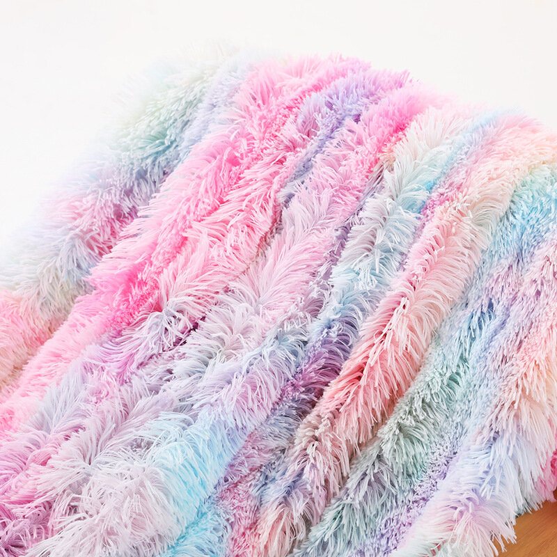 Dubbelsidig Plysch Tie-dyed Filt Sofföverdrag Lunchpaus