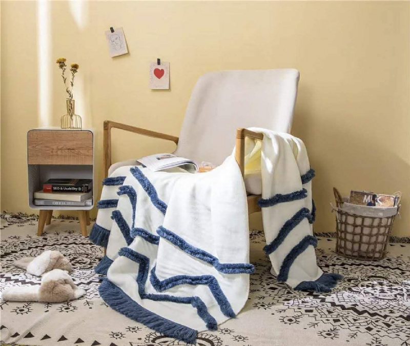 Elegant Chic Dekorativ Plädfilt I Amerikansk Stil Soffa/säng/ Kontorsfilt Med Fransar Tofs 51"x62"