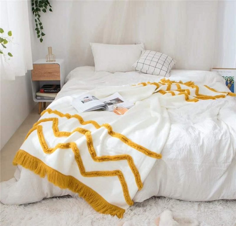 Elegant Chic Dekorativ Plädfilt I Amerikansk Stil Soffa/säng/ Kontorsfilt Med Fransar Tofs 51"x62"