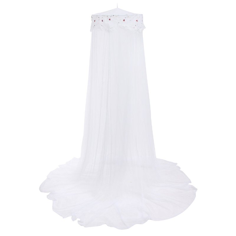 Elegant Spetssäng Myggnät Mesh Canopy Princess Round Dome Sängnät