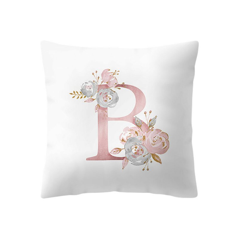 Enkel Nordisk Stil Rosa Alfabetet Abc-mönster Kuddfodral Hemsoffa Creative Art