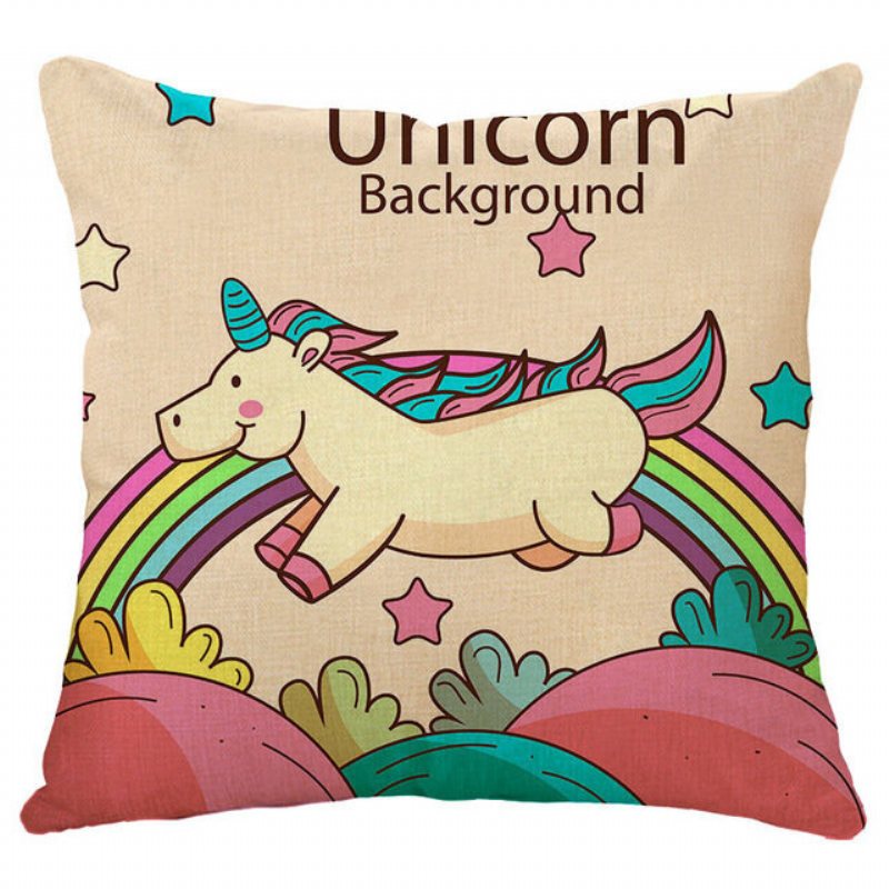 Honana 45x45cm Heminredning Tecknad Enhörning Djurfyrkant 12 Valfria Mönster Kuddfodral