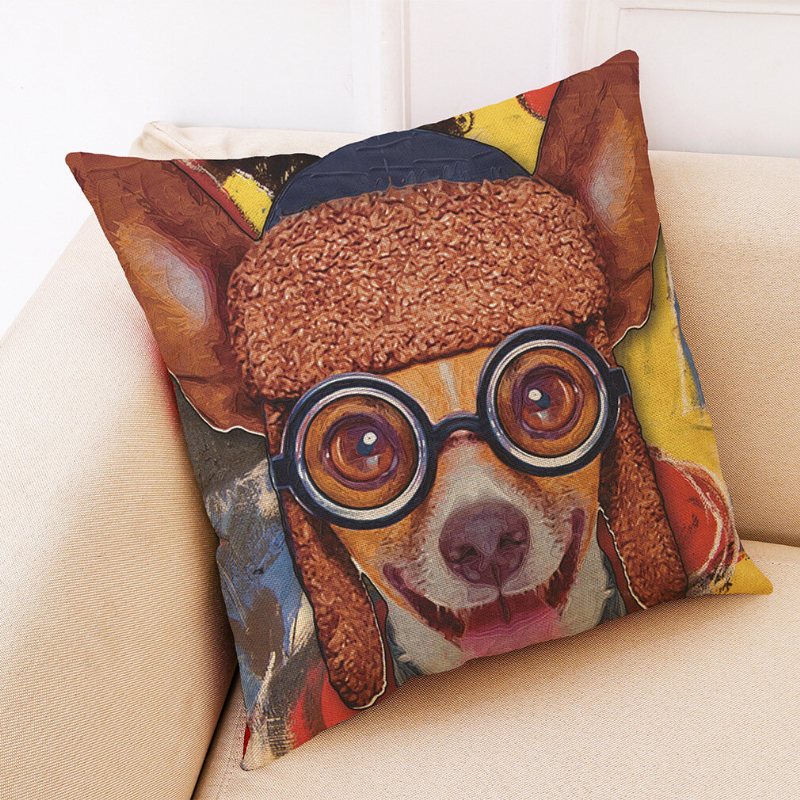 Honana Bx 45x45cm Djurtryck Hund Lyx Kudde Graffi Stil Kuddfodral