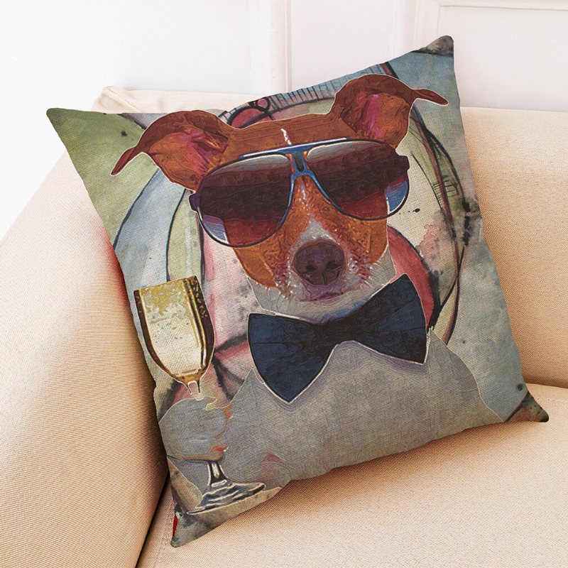 Honana Bx 45x45cm Djurtryck Hund Lyx Kudde Graffi Stil Kuddfodral
