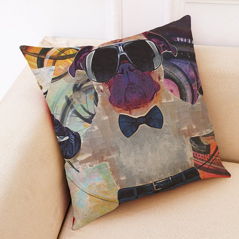 Honana Bx 45x45cm Djurtryck Hund Lyx Kudde Graffi Stil Kuddfodral