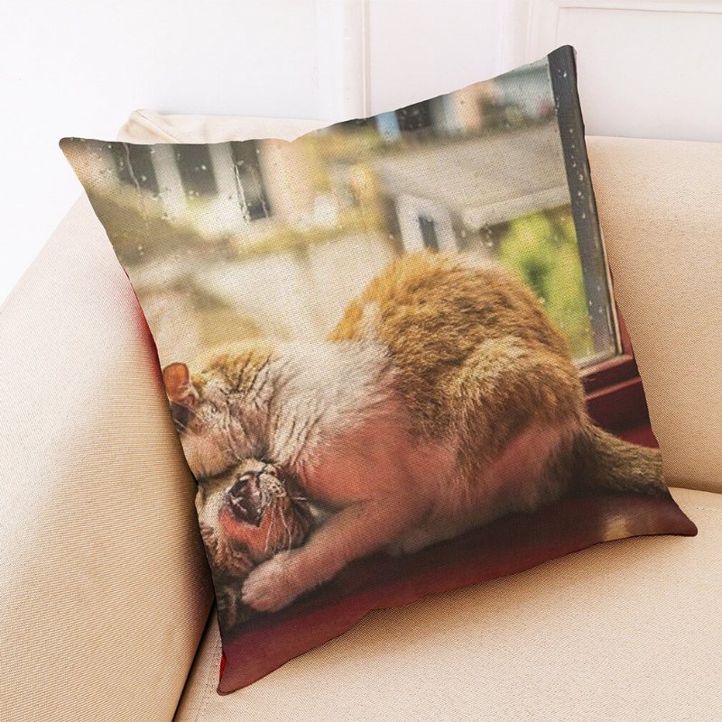 Honana Bx 45x45cm Kattmönster Lyxigt Kuddfodral Graffistil