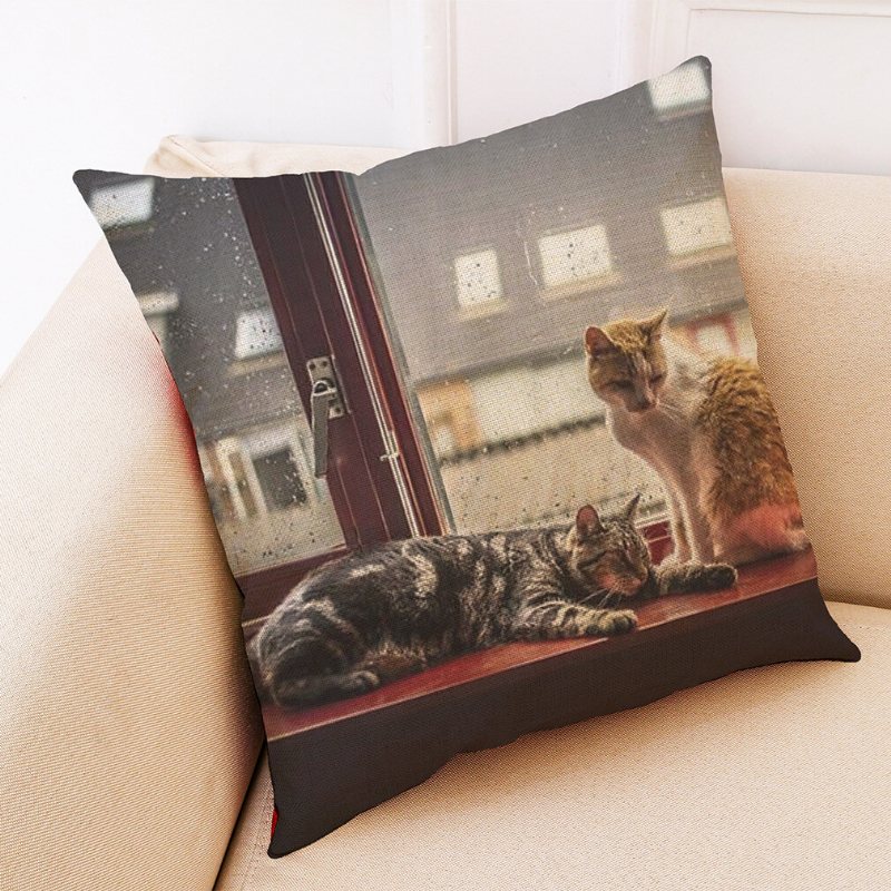 Honana Bx 45x45cm Kattmönster Lyxigt Kuddfodral Graffistil