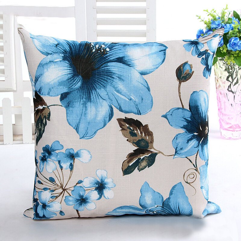Honana Wx-d6 45x45cm Vintage Blad Blomma Bambu Linne Kuddfodral Midjekuddfodral