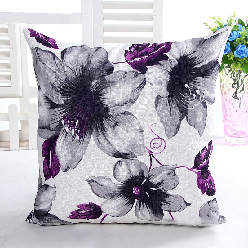 Honana Wx-d6 45x45cm Vintage Blad Blomma Bambu Linne Kuddfodral Midjekuddfodral