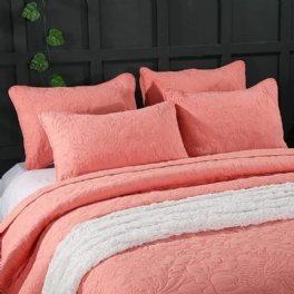 Lyx Coral Orange Sängkläder Set 3 Delar Vintage Oversized Överkast Quilt Set Queen Size