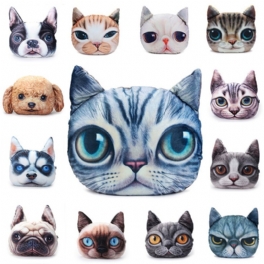 Plysch Creative 3d Hund Katt Kastkuddar Meow Star Bäddsoffa Kudde