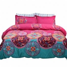 Queen Size 3st Bohemia Påslakan Set Glad Färg Lyx Circles Tryckt Sängkläder Set