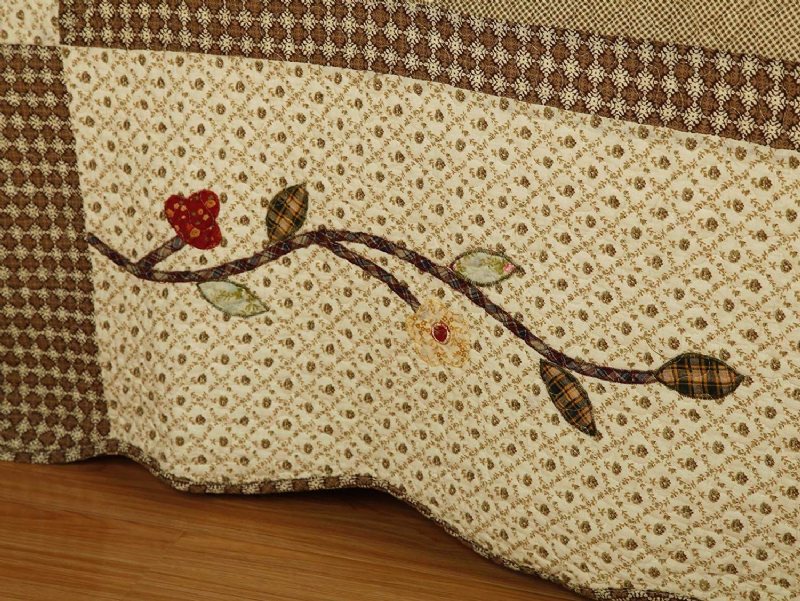 Queen Size Luxury Patchwork Quiltat Överkast Bomullstäcken Set