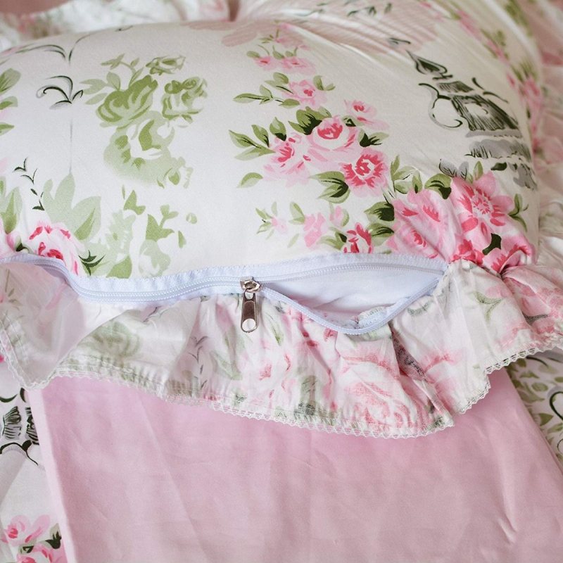 Romantiska Rosa Blommiga Slängkuddar Godis Hjärta Fyrkantig Bäddsoffa 1 St (hjärtkudde) Nyhet!