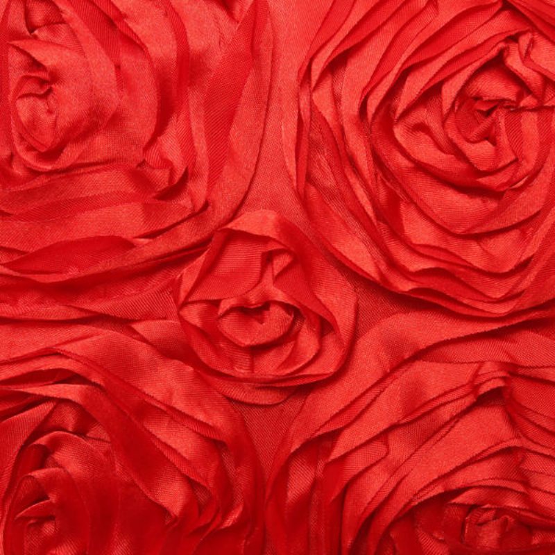 Satin 3d Rose Flower Square Kuddfodral Hem Soffa Bröllop Dekor