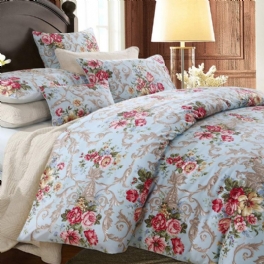Shabby Floral Classic Luxury Peony Sängkläder Design 3st 100% Påslakanset I Egyptisk Bomull