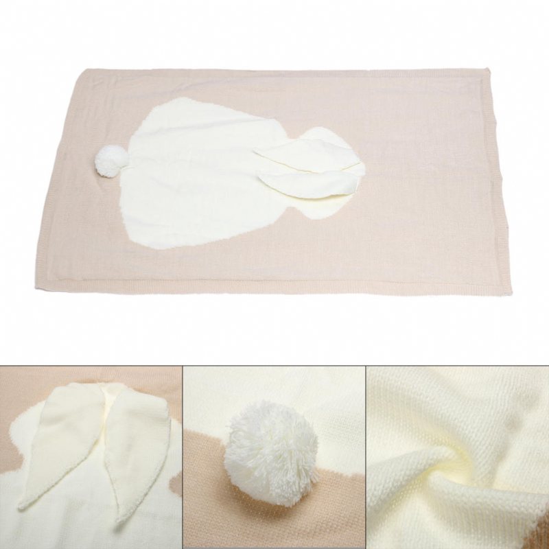 Söta Stickade Kanin Babyfiltar Spädbarn Mjuk Varm Ull Swaddle Barn Badhandduk Härlig