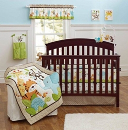 Spjälsängsset För Pojkar Med Stötfångare Nursery Jungle Baby Sängkläder Spjälsäng Set Elephant Monkey 9st Unisex