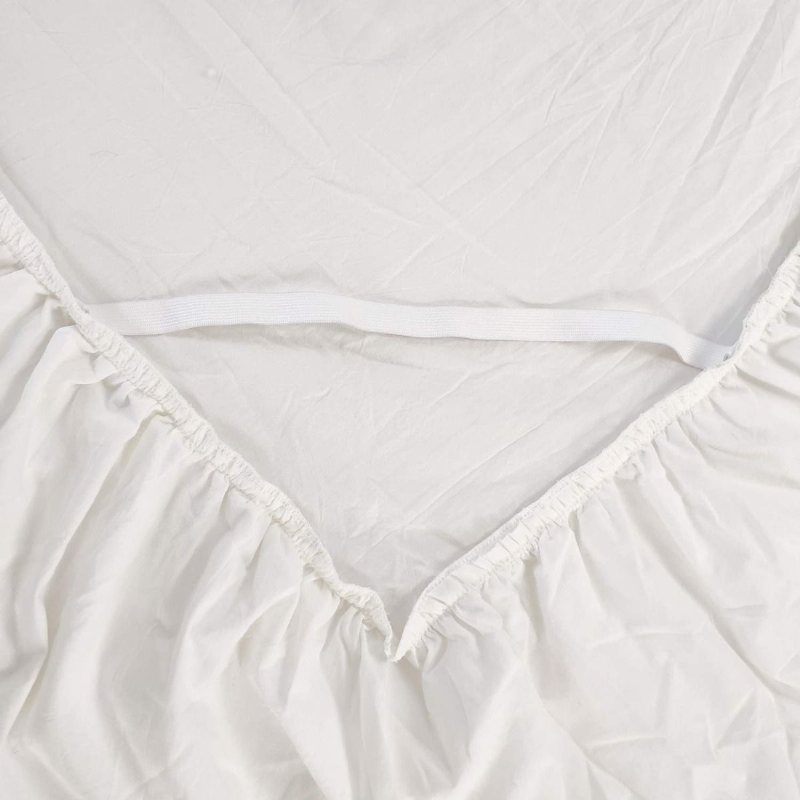 Tofs Ruffle Bed Kjol 100 % Tvättad Bomull Fast Vit Bohemian Boho Sängkläder
