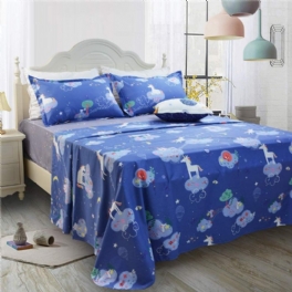Unicorn Lakan Set För Barn Flicka 100 % Bomull Platt + Prydnadslakan + Örngott Sängkläder Set