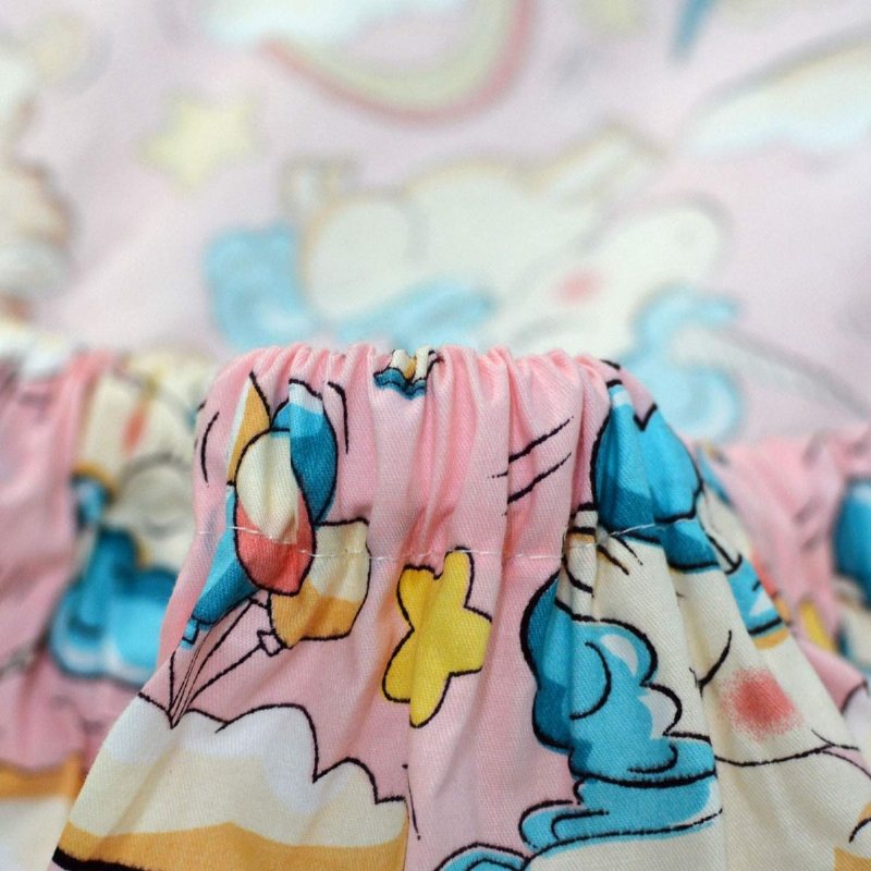 Unicorn Spjälsäng Lakan Blush Pink Baby Girl 100 % Bomull Mjuk Av Sängkläder Set