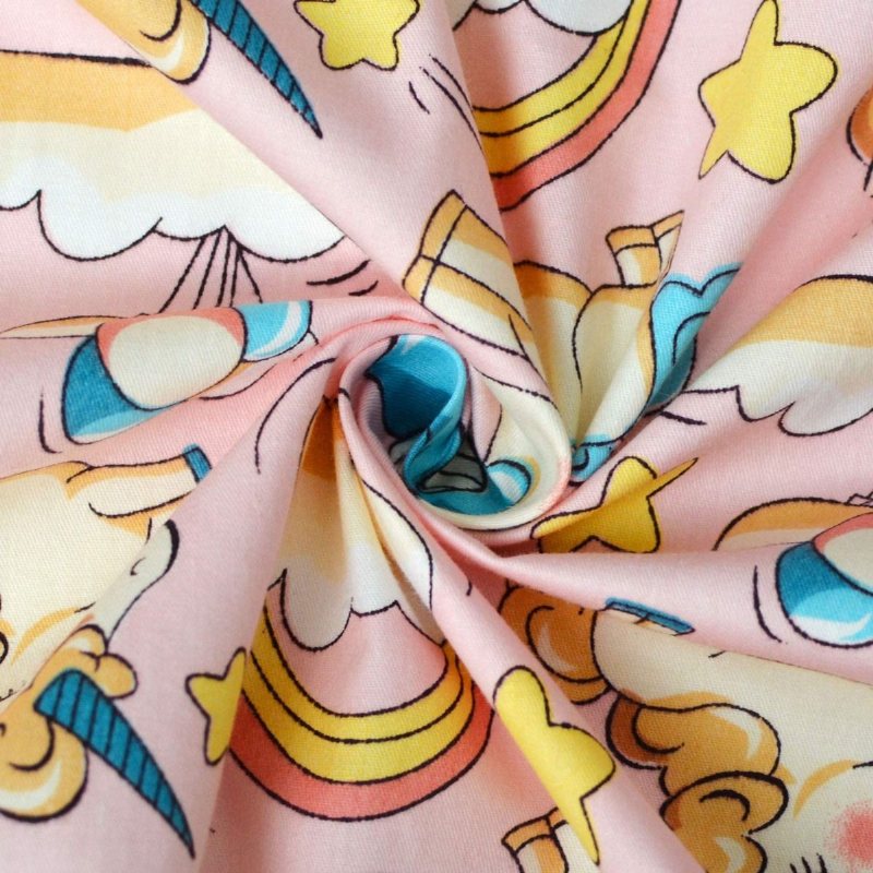 Unicorn Spjälsäng Lakan Blush Pink Baby Girl 100 % Bomull Mjuk Av Sängkläder Set