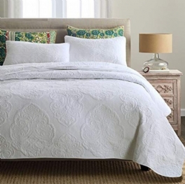 Vit Vintage Blommigt Täcke Set Queen Size Säng Set (vit Paisley)