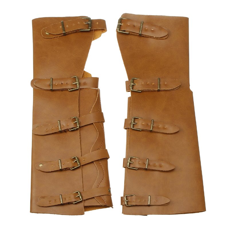 1 Par Läder Armstöd Utomhus Jakt Taktiska Hand Bracers