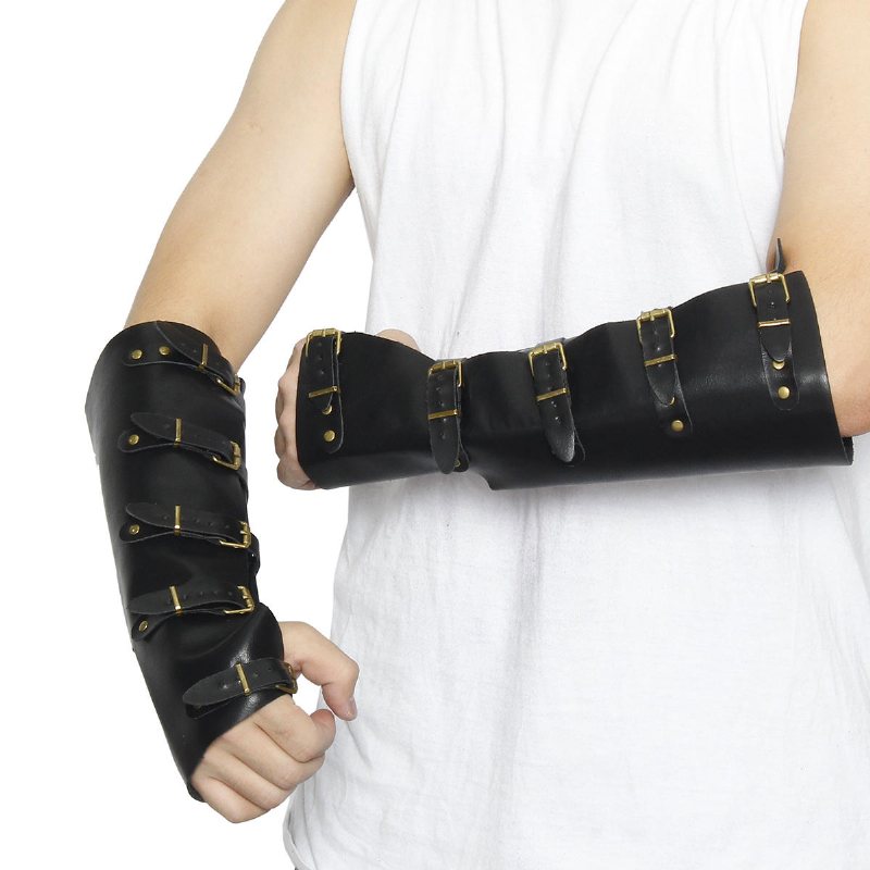 1 Par Läder Armstöd Utomhus Jakt Taktiska Hand Bracers