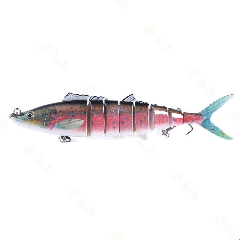 1 St 17.8 cm 38g 8-sektions Fiskedrag Abs Bly Fish Jig Simulering Med Fisk 2 Krokar