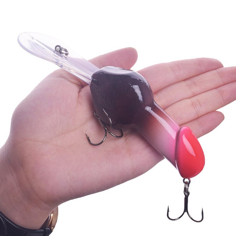 1 Stk 85mm 27g Big Minnow Hard Fishing Lure Dykning 2-3m Swimbbait Funny Rattle Bait Crankbait Spinner Bass With Trible Krokar Present För Män