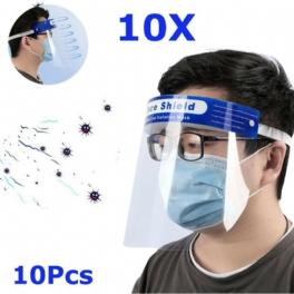 10 St Transparent Justerbar Helansiktsskydd Plast Anti-imma Anti-spott Skyddsmask