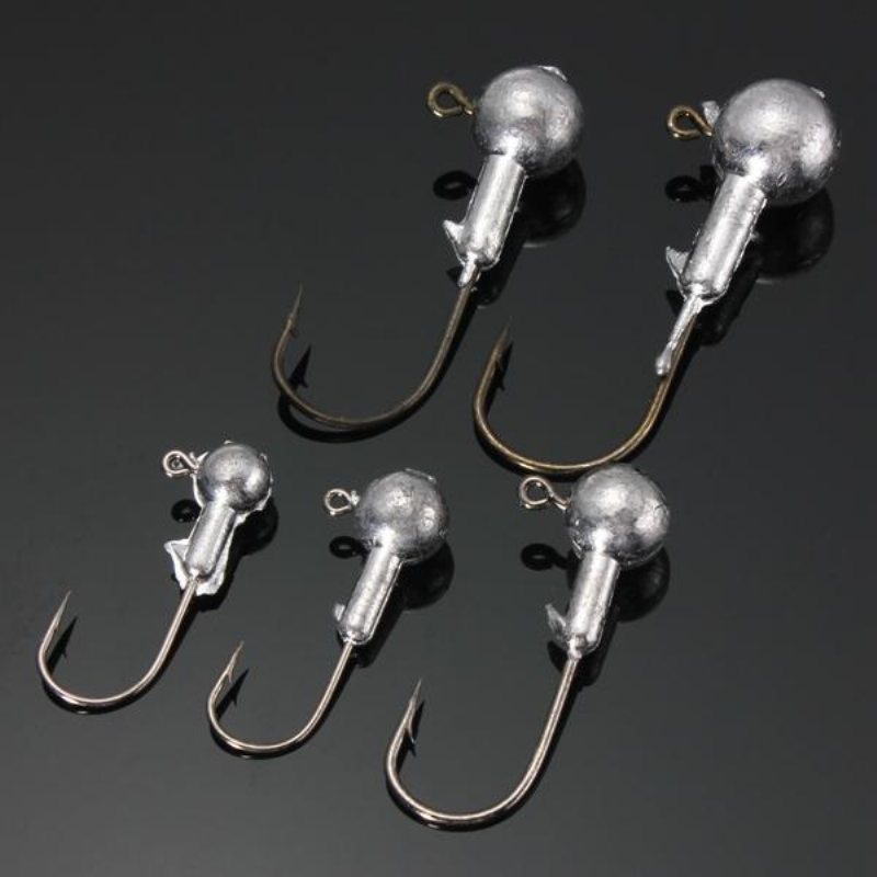 10st Jig Head Fiskekrokar Bly Round Jigs Krokar Fiskeredskap