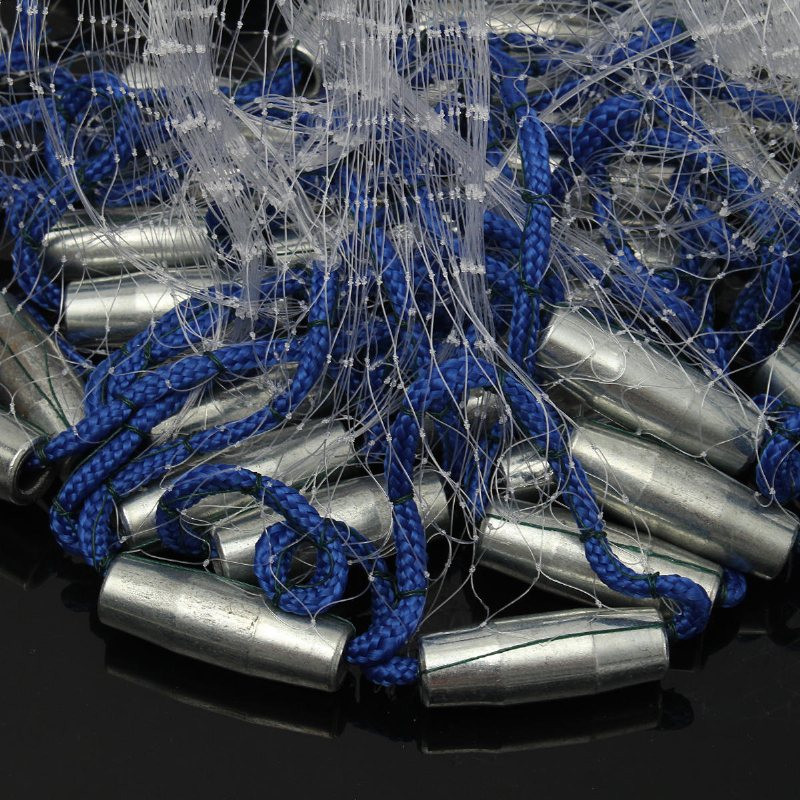 12 X24ft Fisknät Nylon Mono Mesh Enkelt Kast Handgjutning 7.2 M Sänkor